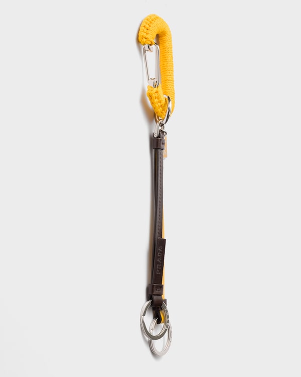 Leather keychain charm - Sunny Yellow Leather keychain charm - Sunny Yellow