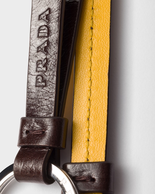 Leather keychain charm - Sunny Yellow Leather keychain charm - Sunny Yellow