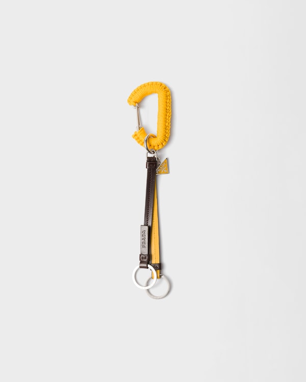 Leather keychain charm - Sunny Yellow Leather keychain charm - Sunny Yellow