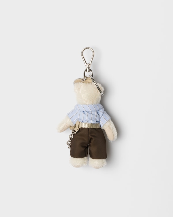 Teddy keychain charm - White Teddy keychain charm - White