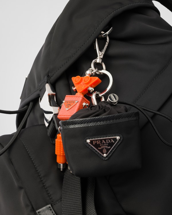 Re-Nylon mini pouch keychain charm - Black Re-Nylon mini pouch keychain charm - Black