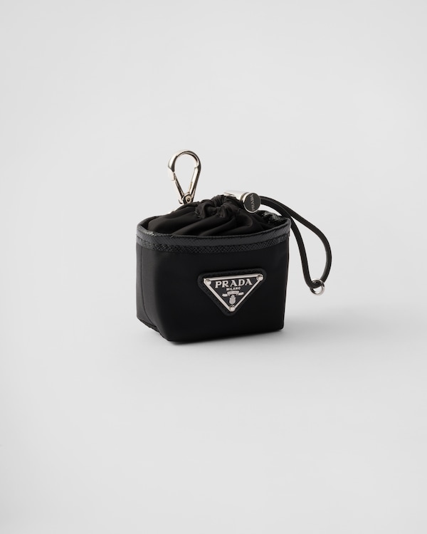 Re-Nylon mini pouch keychain charm - Black Re-Nylon mini pouch keychain charm - Black