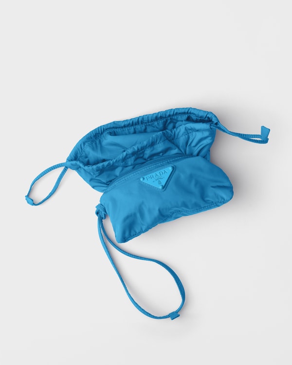 Foldable Re-Nylon pouch - LIGHT BLUE Foldable Re-Nylon pouch - LIGHT BLUE