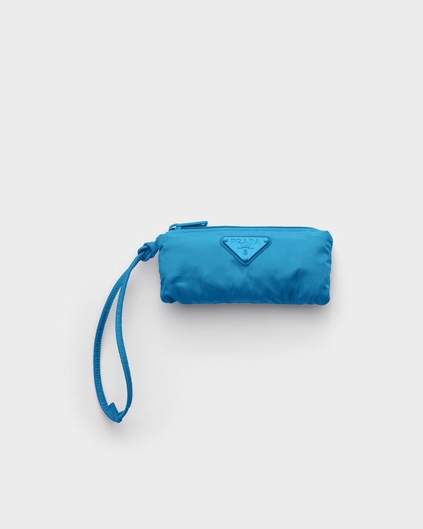 Foldable Re-Nylon pouch - LIGHT BLUE Foldable Re-Nylon pouch - LIGHT BLUE