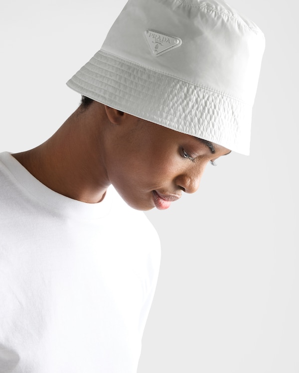 Foldable Re-Nylon bucket hat - White Foldable Re-Nylon bucket hat - White