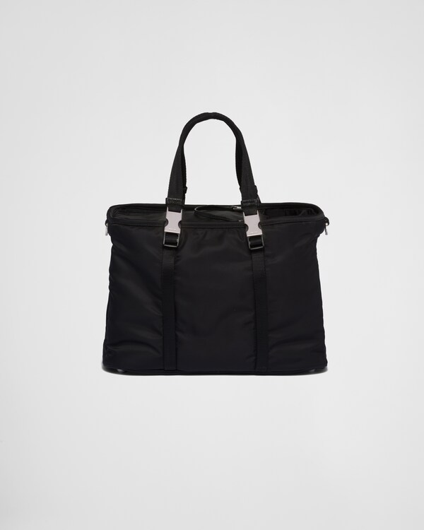 Re-Nylon and Saffiano leather pet bag - Black Re-Nylon and Saffiano leather pet bag - Black