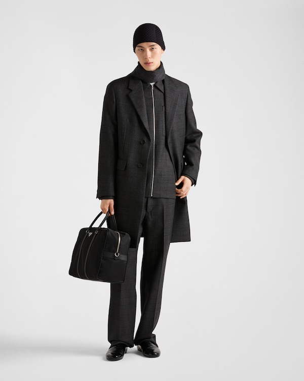 Re-Nylon and Saffiano leather duffel bag - Black Re-Nylon and Saffiano leather duffel bag - Black