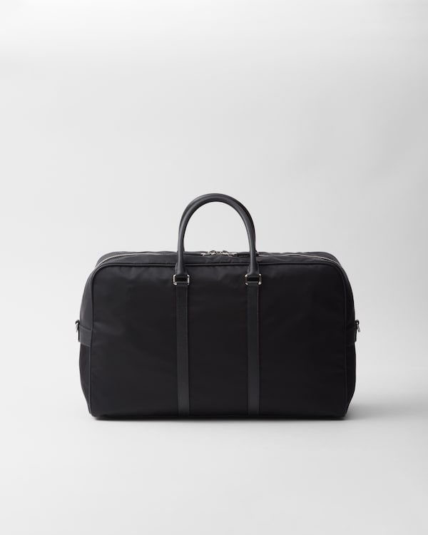 Re-Nylon and Saffiano leather duffel bag - Black Re-Nylon and Saffiano leather duffel bag - Black