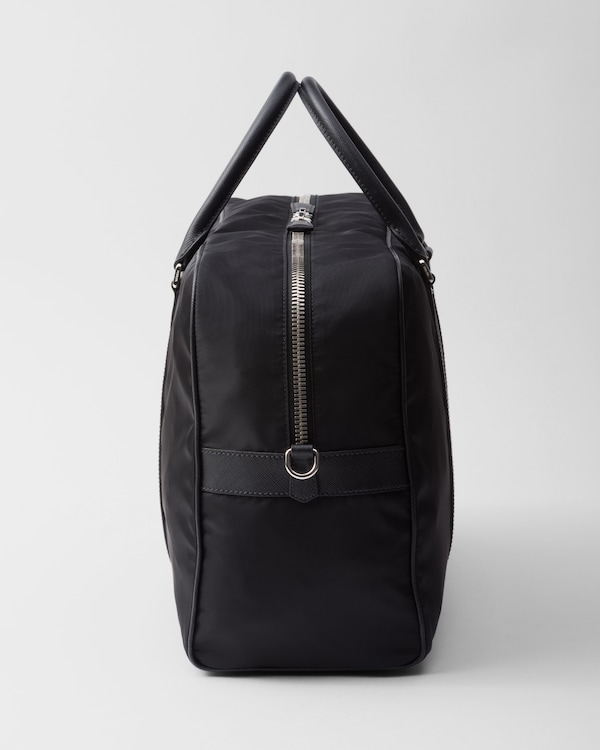Re-Nylon and Saffiano leather duffel bag - Black Re-Nylon and Saffiano leather duffel bag - Black