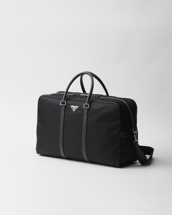 Re-Nylon and Saffiano leather duffel bag - Black Re-Nylon and Saffiano leather duffel bag - Black
