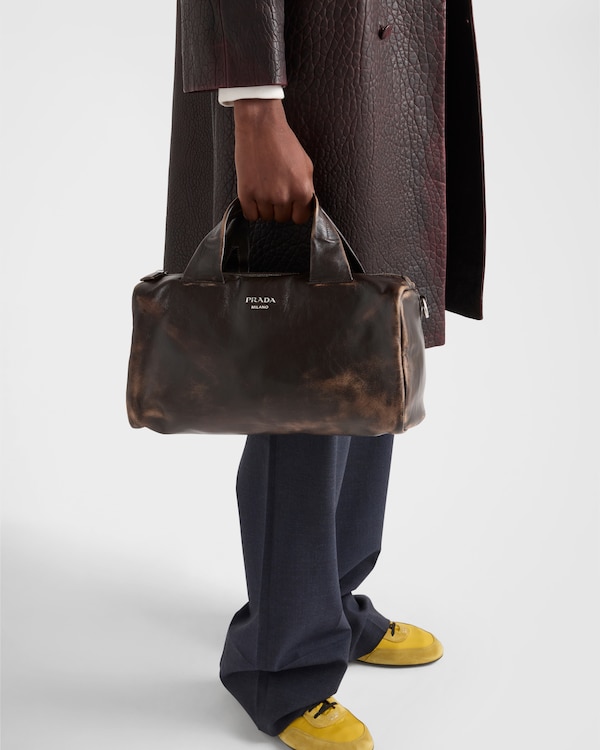 Small nappa leather duffle bag - Dark Brown Small nappa leather duffle bag - Dark Brown