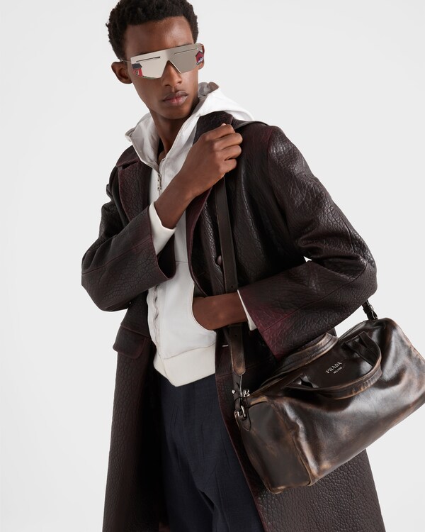 Small nappa leather duffle bag - Dark Brown Small nappa leather duffle bag - Dark Brown
