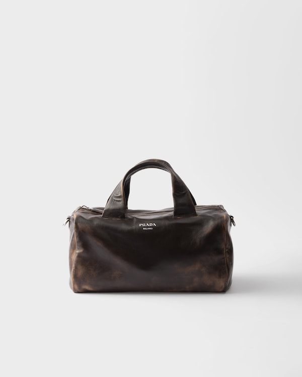 Small nappa leather duffle bag - Dark Brown Small nappa leather duffle bag - Dark Brown
