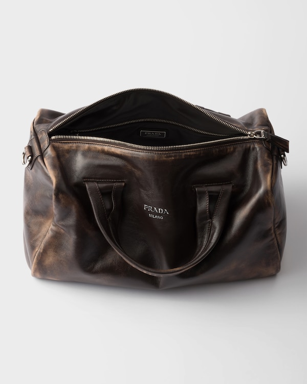 Small nappa leather duffle bag - Dark Brown Small nappa leather duffle bag - Dark Brown