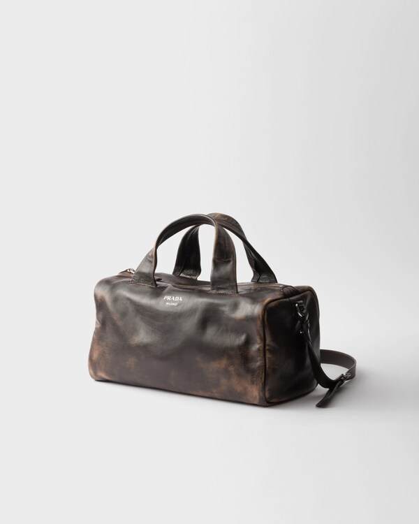 Small nappa leather duffle bag - Dark Brown Small nappa leather duffle bag - Dark Brown