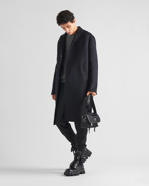 Re-Nylon and Saffiano leather shoulder bag - Black Re-Nylon and Saffiano leather shoulder bag - Black