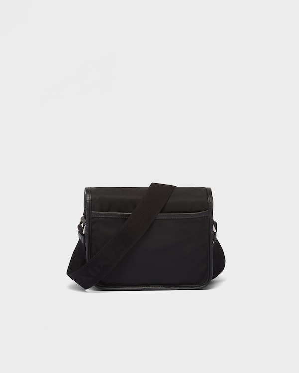 Re-Nylon and Saffiano leather shoulder bag - Black Re-Nylon and Saffiano leather shoulder bag - Black