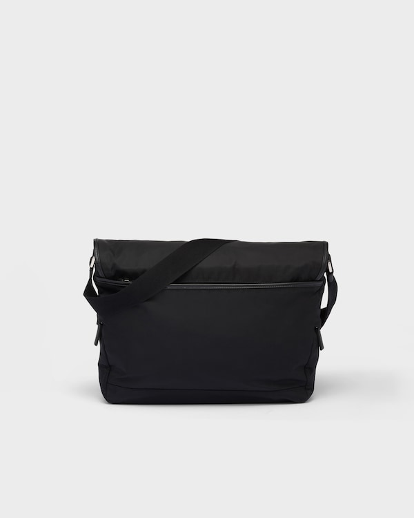 Re-Nylon and Saffiano leather shoulder bag - Black Re-Nylon and Saffiano leather shoulder bag - Black