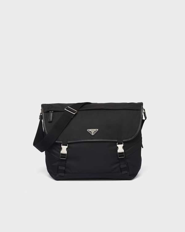 Re-Nylon and Saffiano leather shoulder bag - Black Re-Nylon and Saffiano leather shoulder bag - Black