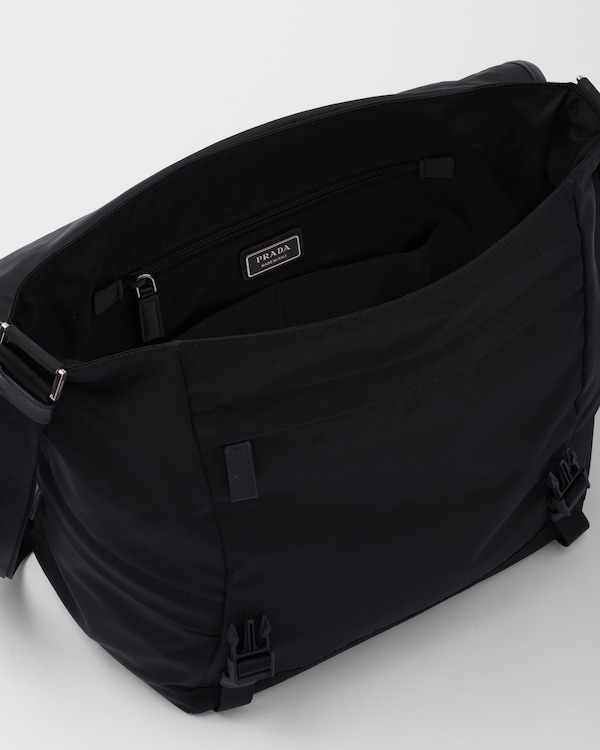 Re-Nylon and Saffiano leather shoulder bag - Black Re-Nylon and Saffiano leather shoulder bag - Black