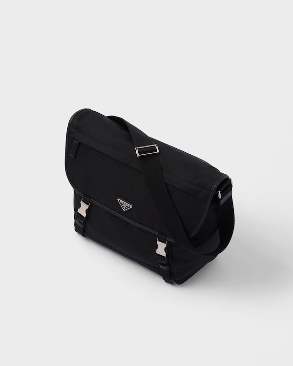Re-Nylon and Saffiano leather shoulder bag - Black Re-Nylon and Saffiano leather shoulder bag - Black