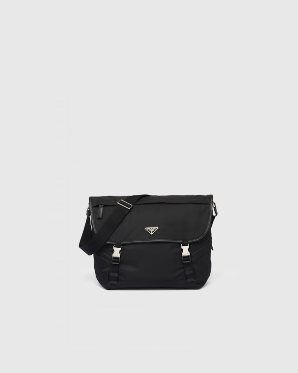 Re-Nylon and Saffiano leather shoulder bag - Black Re-Nylon and Saffiano leather shoulder bag - Black