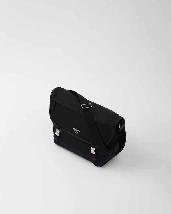 Re-Nylon and Saffiano leather shoulder bag - Black Re-Nylon and Saffiano leather shoulder bag - Black