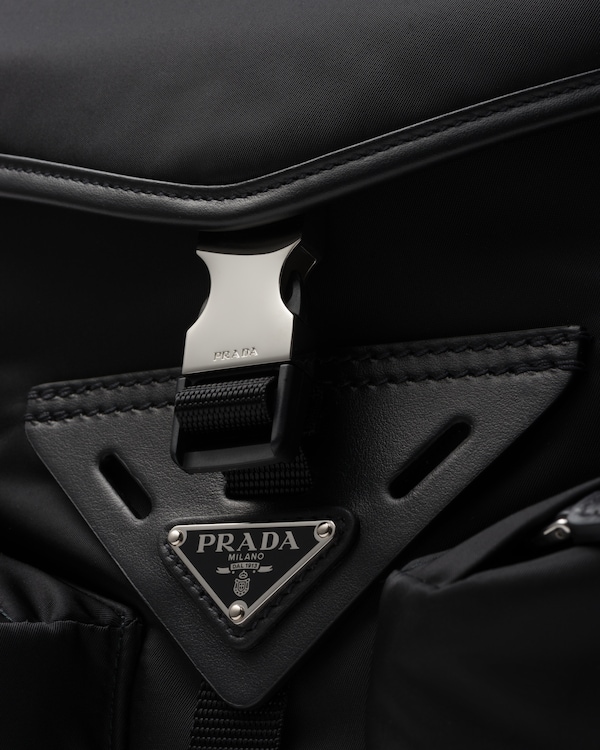 Re-Nylon and leather shoulder bag - Black Re-Nylon and leather shoulder bag - Black