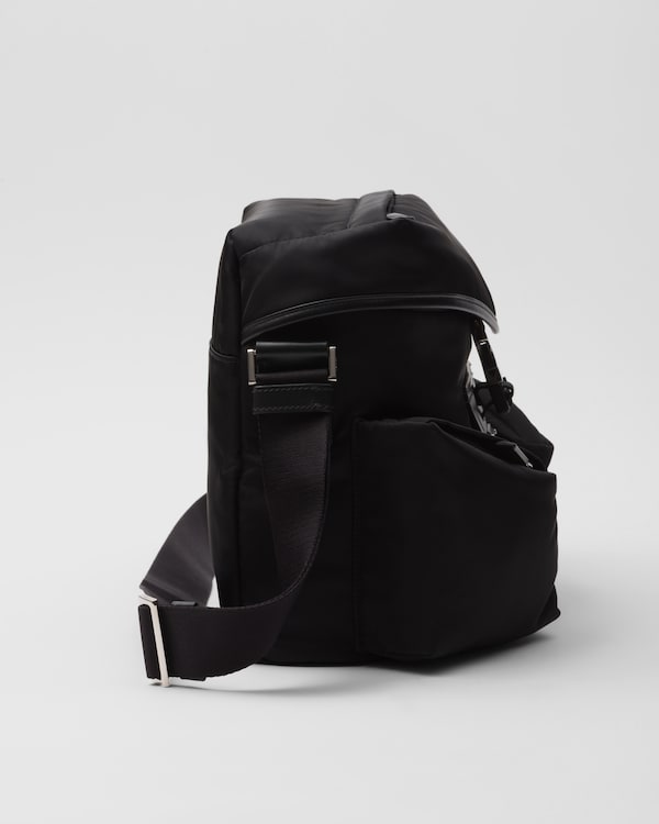 Re-Nylon and leather shoulder bag - Black Re-Nylon and leather shoulder bag - Black