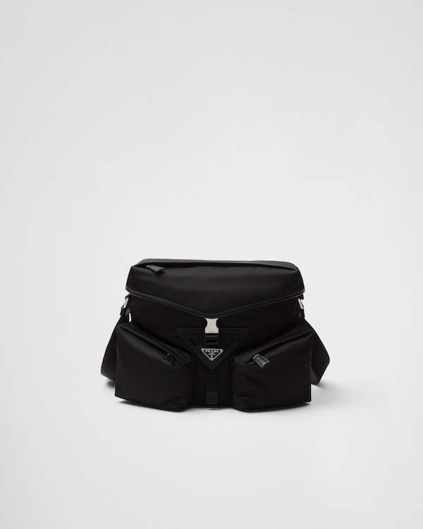 Re-Nylon and leather shoulder bag - Black Re-Nylon and leather shoulder bag - Black