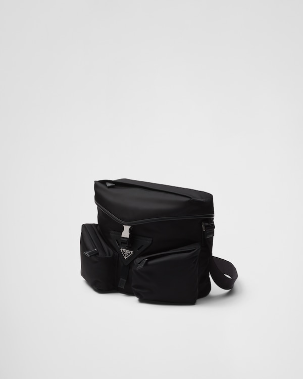 Re-Nylon and leather shoulder bag - Black Re-Nylon and leather shoulder bag - Black