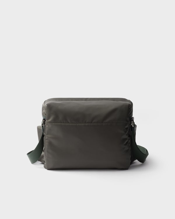 Re-Nylon and leather shoulder bag - Forest Green Re-Nylon and leather shoulder bag - Forest Green