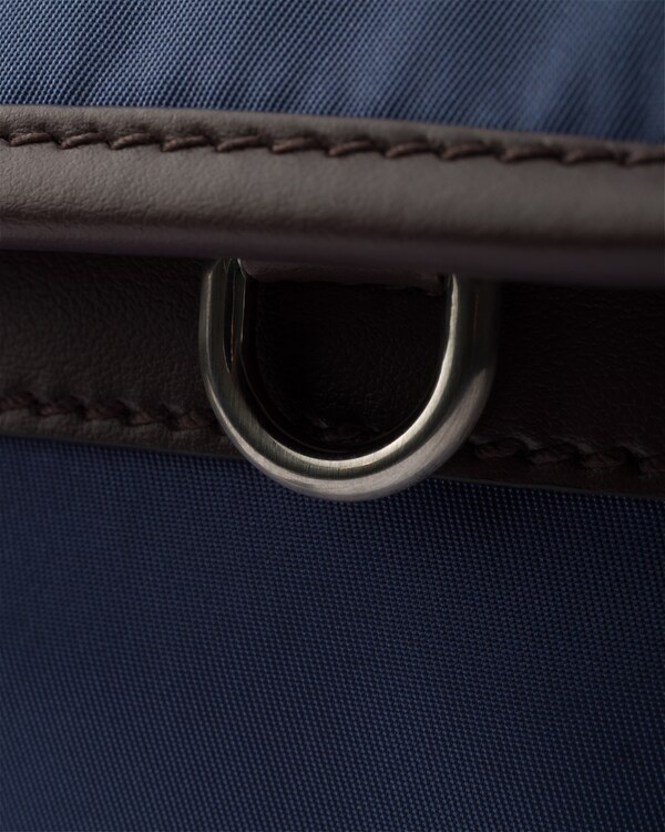 Re-Nylon and leather shoulder bag - Aviation Blue Re-Nylon and leather shoulder bag - Aviation Blue