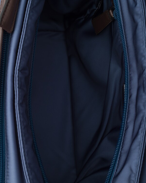 Re-Nylon and leather shoulder bag - Aviation Blue Re-Nylon and leather shoulder bag - Aviation Blue