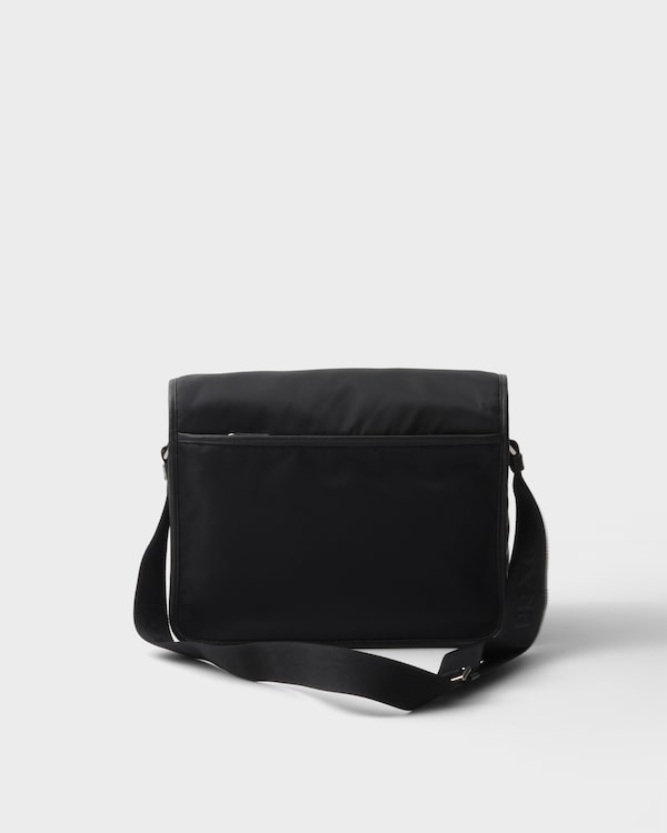Re-Nylon and Saffiano leather shoulder bag - Black Re-Nylon and Saffiano leather shoulder bag - Black