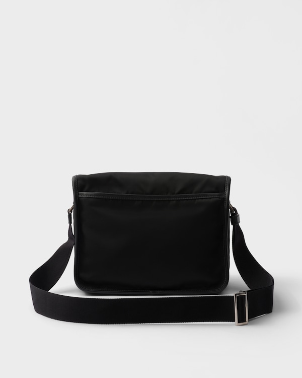 Re-Nylon and Saffiano leather shoulder bag - Black Re-Nylon and Saffiano leather shoulder bag - Black