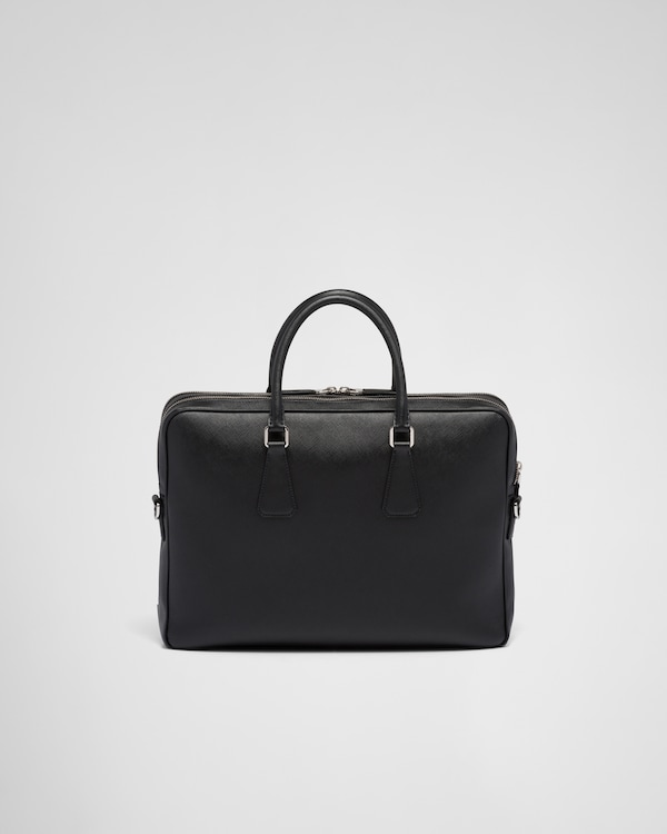 Saffiano leather briefcase - Black Saffiano leather briefcase - Black