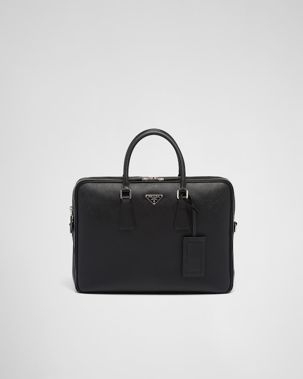 Saffiano leather briefcase - Black Saffiano leather briefcase - Black