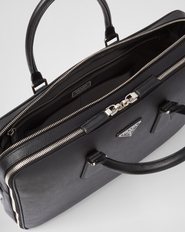 Saffiano leather briefcase - Black Saffiano leather briefcase - Black