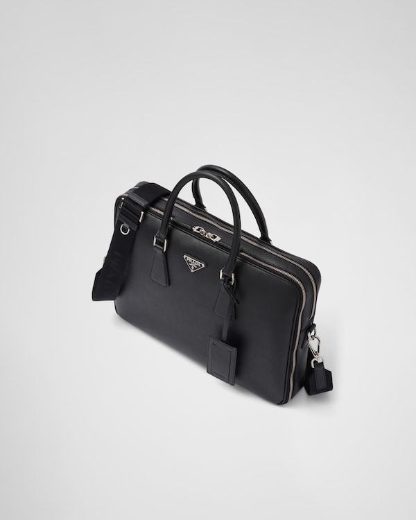 Saffiano leather briefcase - Black Saffiano leather briefcase - Black
