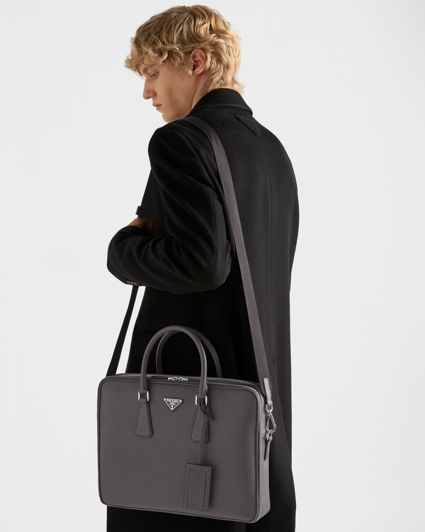Saffiano leather briefcase - Bamboo/Cork beige Saffiano leather briefcase - Bamboo/Cork beige