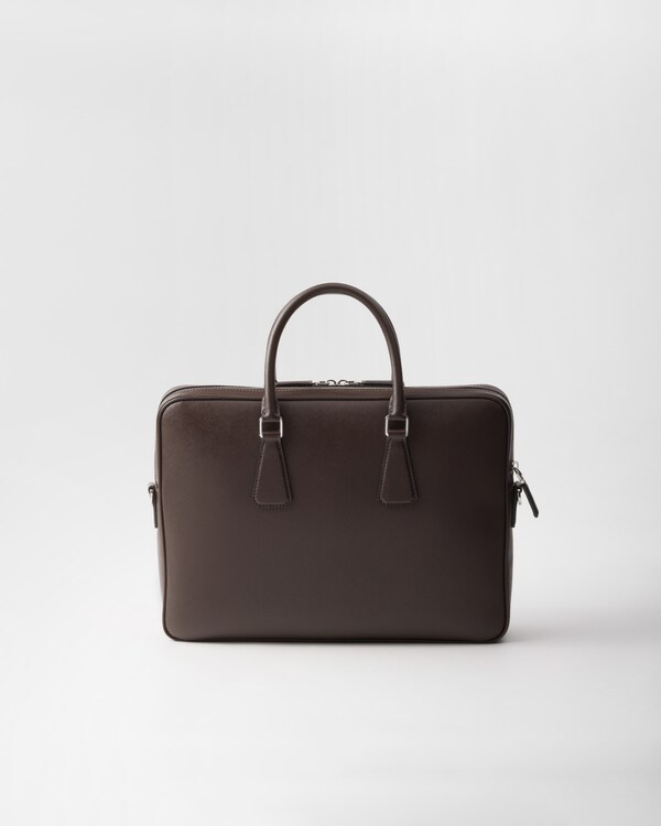 Saffiano leather briefcase - Coffee Saffiano leather briefcase - Coffee