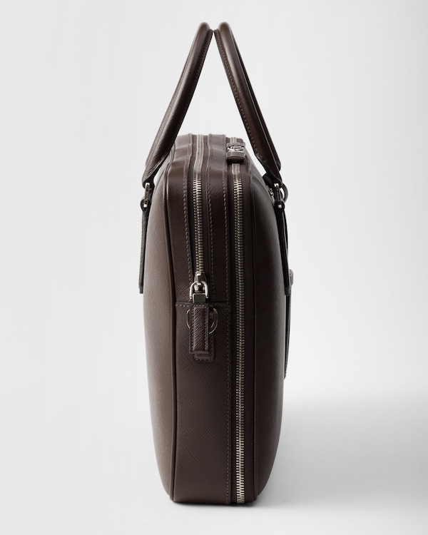 Saffiano leather briefcase - Coffee Saffiano leather briefcase - Coffee