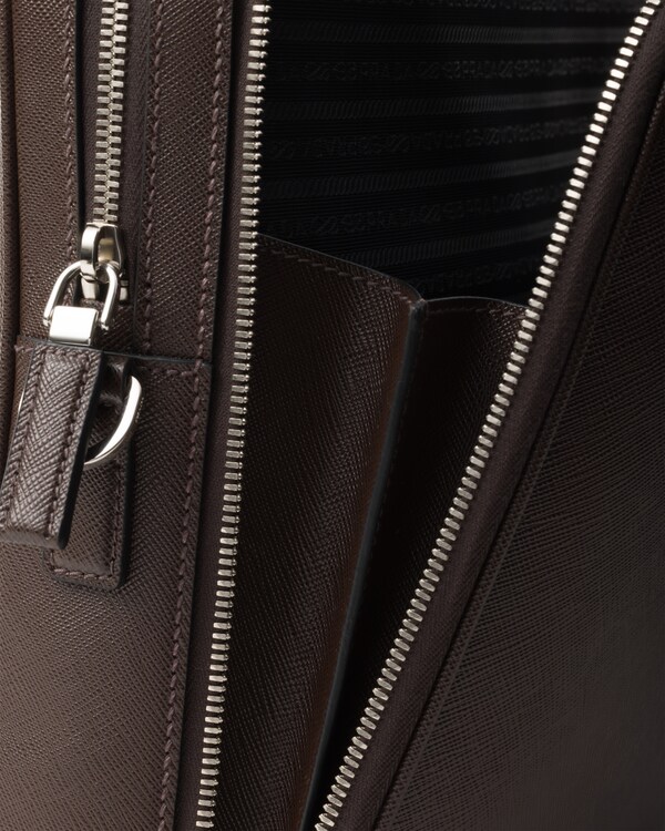 Saffiano leather briefcase - Coffee Saffiano leather briefcase - Coffee
