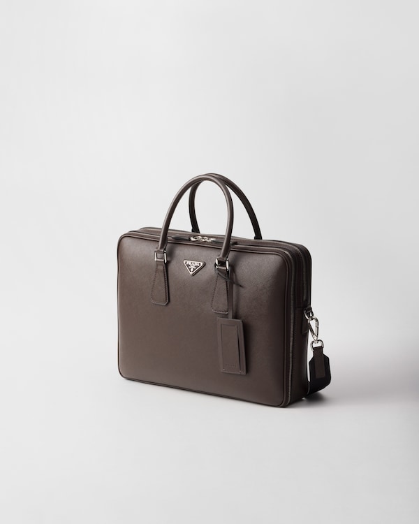 Saffiano leather briefcase - Coffee Saffiano leather briefcase - Coffee