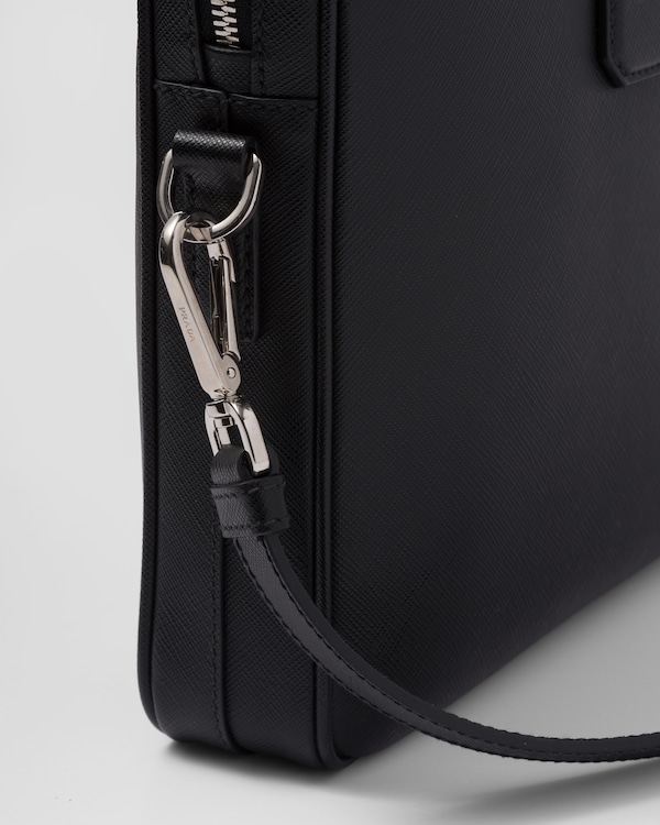 Saffiano Leather Work Bag - Black Saffiano Leather Work Bag - Black