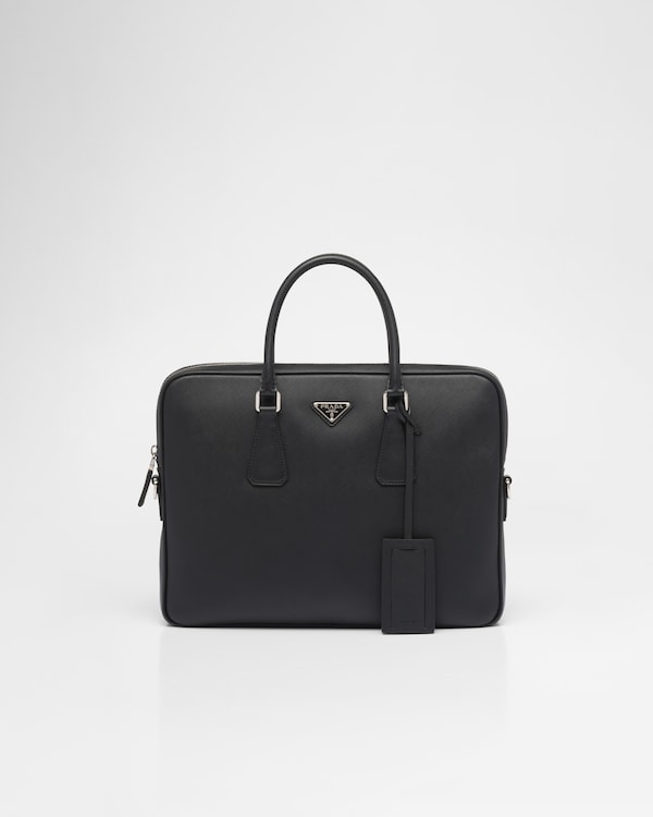 Saffiano Leather Work Bag - Black Saffiano Leather Work Bag - Black