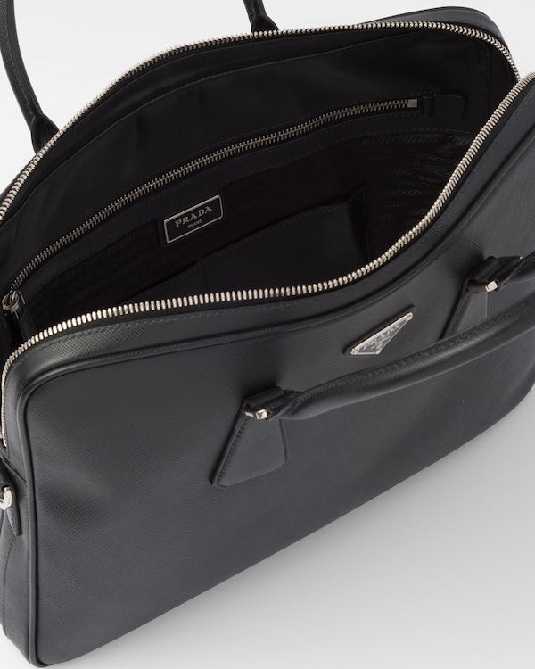 Saffiano Leather Work Bag - Black Saffiano Leather Work Bag - Black