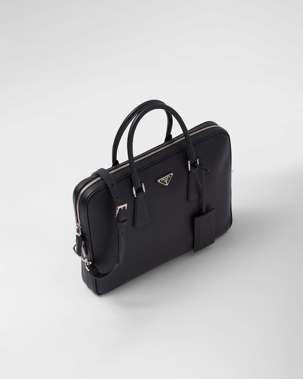 Saffiano Leather Work Bag - Black Saffiano Leather Work Bag - Black