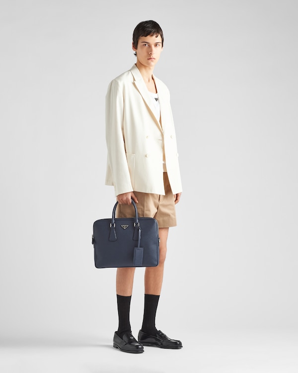 Saffiano Leather Work Bag - Baltic Blue Saffiano Leather Work Bag - Baltic Blue